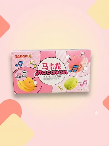 Печенье-макарон с шипучкой Gangfu со вкусом клубники50г